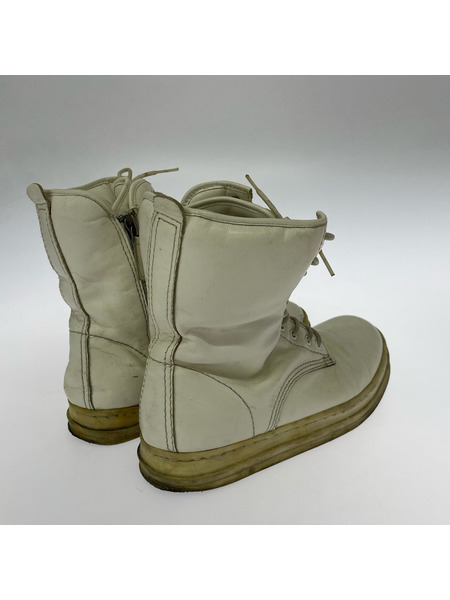 HYSTERIC GLAMOUR ブーツ サイドジップ レザー レースアップ 白(9)