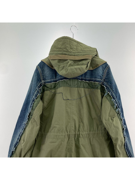 Sacai ソノ他 19FW デニムドッキングモッズコート 1
