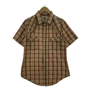 Levi's 半袖シャツ 80s 茶チェック ウエスタンシャツ