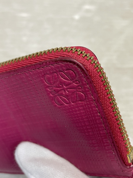 LOEWE L字ジップ カード×コインケース マゼンタピンク