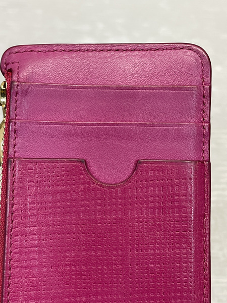 LOEWE L字ジップ カード×コインケース マゼンタピンク