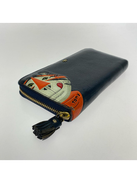 ANYA HINDMARCH×Tony the Tiger ラウンドジップ ロングウォレット 紺