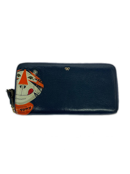 ANYA HINDMARCH×Tony the Tiger ラウンドジップ ロングウォレット 紺