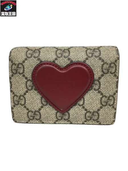GUCCIハートモチーフ　二つ折り財布 ハートが可愛い♪】 グッチ ミニ財布 ハートモチーフ (GUCCI