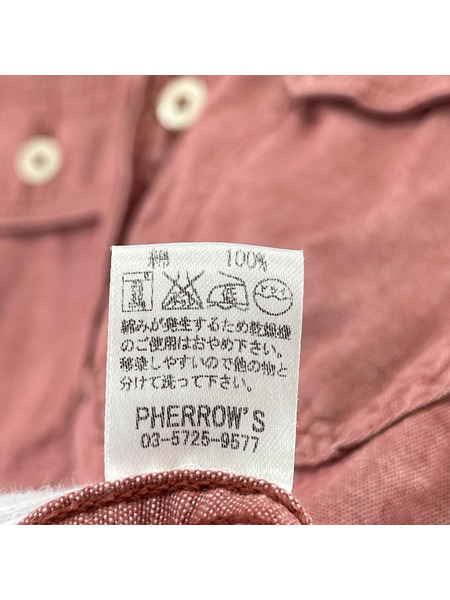 Pherrow's 長袖シャツ L/Sシャンブレーシャツ