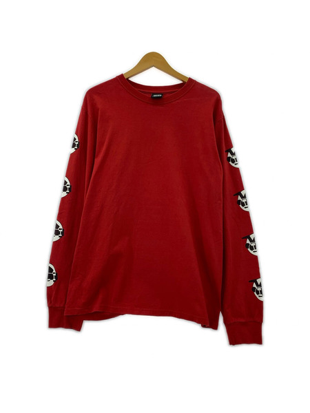 STUSSY 長袖Tシャツ・カットソー スリーブプリントL/STee M 赤