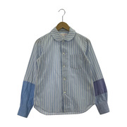 COMME des GARCONS 長袖シャツ 丸襟ストライプ切替シャツ LBL M