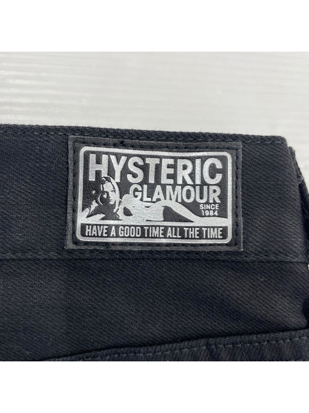 HYSTERIC GLAMOUR ×野口強 HEART 刺繍 コーティング ストレッチデニムスキニー