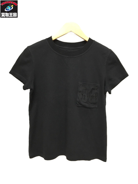 HERMES ポケット Tシャツ 刺繍 38 黒