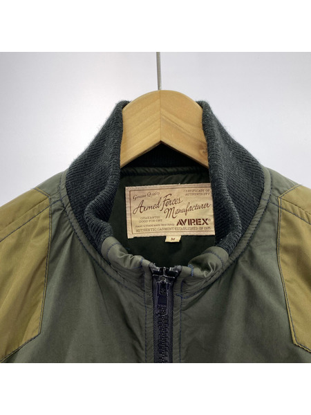 AVIREX ジャケット ワッペン フライト ジャケット カーキ M