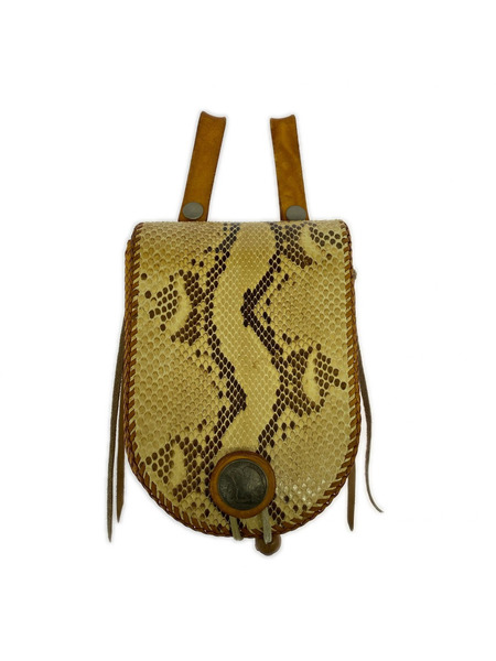 ボディバッグ パイソン レザー メディスンバッグ 茶