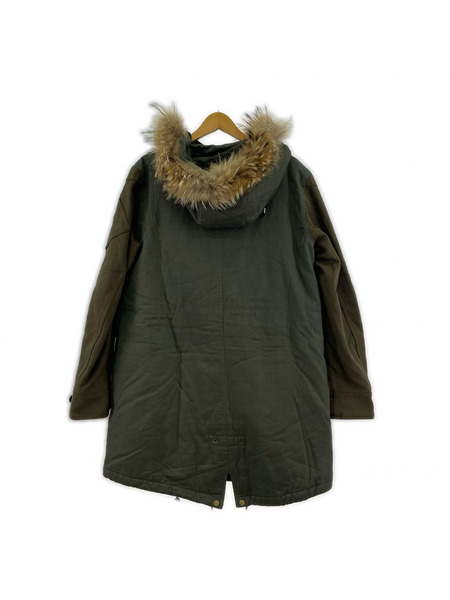 RAT ROEN フードファー ライナー付 モッズコート 48 オリーブ