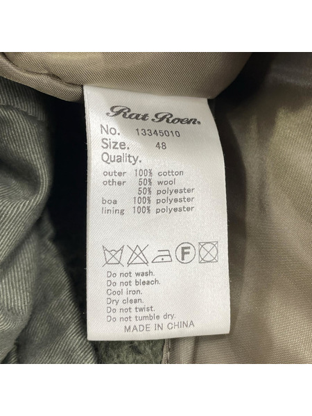 RAT ROEN フードファー ライナー付 モッズコート 48 オリーブ