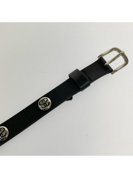 STUSSY ソノ他 SSロゴ スタッズ レザーベルト 黒