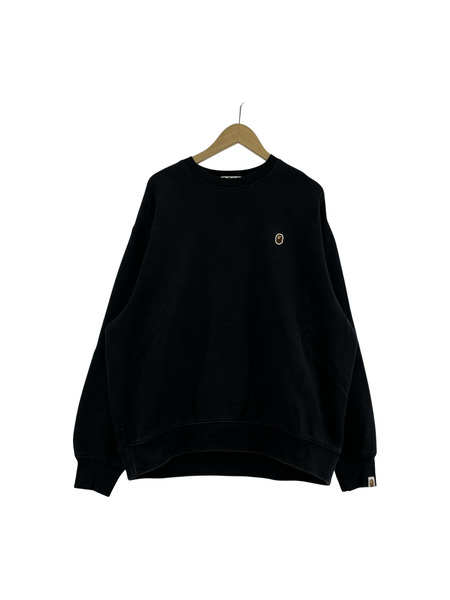 A BATHING APE スウェット・トレーナー ONE POINT CREWNECK SWEAT BLK L