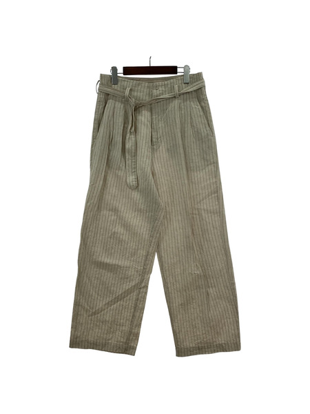 パンツ YOKE PIN STRIPE HI-WAIST BELTED TROUSERS YOKE PIN STRIPE HI-WAIST BELTED TROUSERS