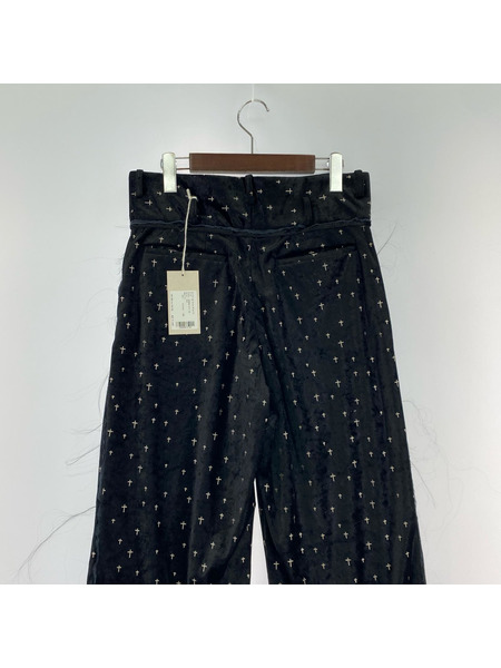 blank Grittring Cross Wide PT ベロアパンツ 1 ブラック