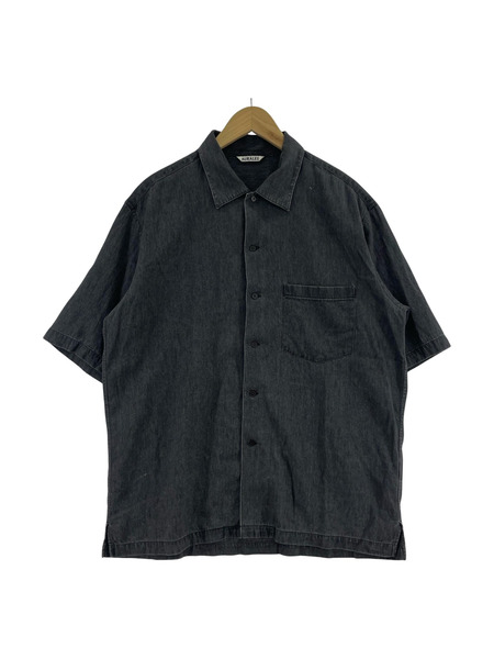 AURALEE 半袖シャツ オープンカラーデニムシャツ (4)
