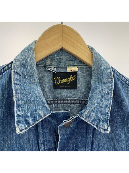 Wrangler デニムジャケット 70s 太文字黒タグ USA製 デニムジャケット (42)[値下]