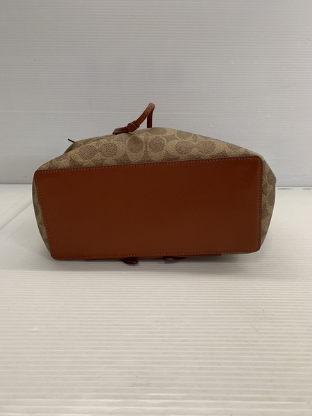 COACH ﾘｭｯｸ PVCｺｰﾃｨﾝｸﾞｷｬﾝﾊﾞｽxﾚｻﾞｰ BRW 350938[値下]
