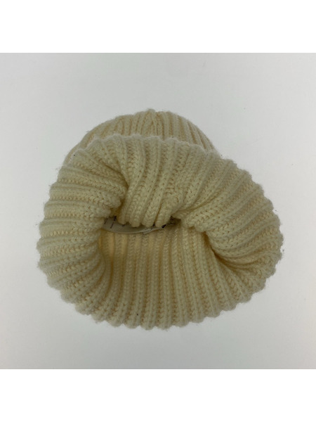 MONCLER ニットキャップ ワッペンニット帽 白[値下]