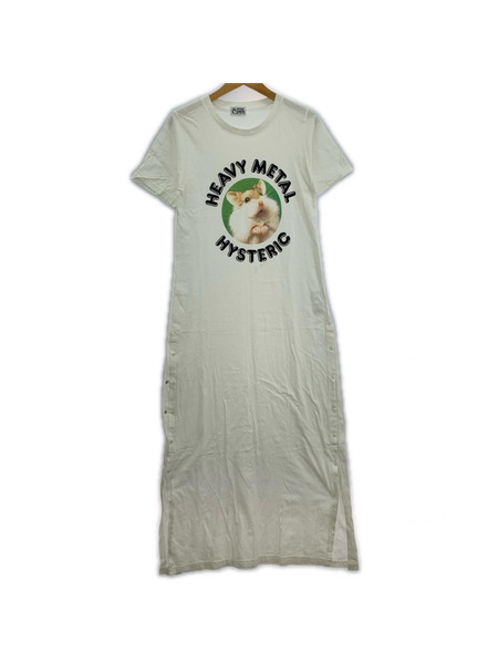 HYSTERIC GLAMOUR 半袖ワンピース HEAVY METAL HYS 白 (F)