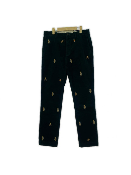 POLO RALPH LAUREN パンツ スリムフィット コーデュロイ 緑 総柄 (32)