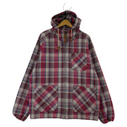 STUSSY パーカー(ジップアップ) チェックネルパーカー/RED/L