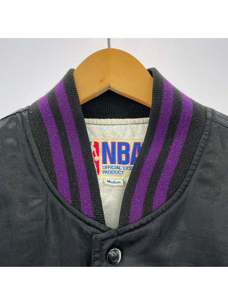 OLD・VINTAGE ジャケット NBA LAKERS ナイロンスタジャン 黒系 (M)