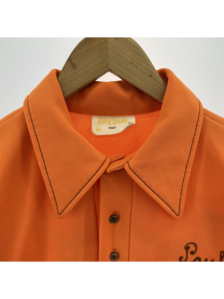 OLD・VINTAGE ポロシャツ King Louie ボーリングシャツ  KNITタグ オレンジ L