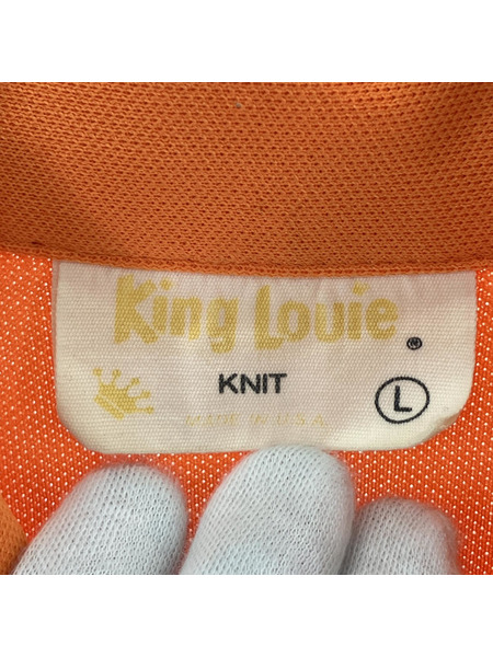 OLD・VINTAGE ポロシャツ King Louie ボーリングシャツ  KNITタグ オレンジ L