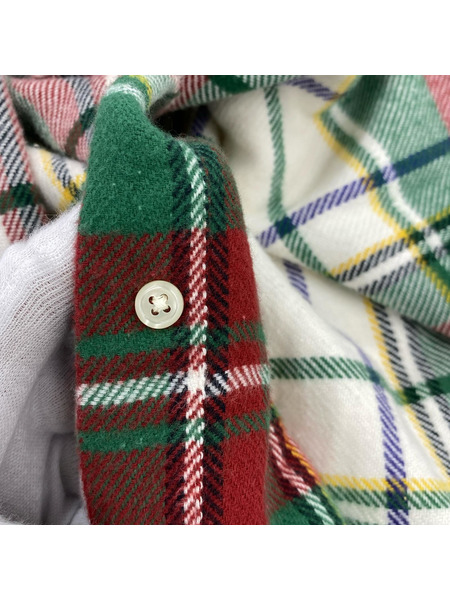POLO RALPH LAUREN 長袖シャツ チェック 緑白 (XL)