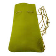 Hender Scheme レザー巾着バッグ ライム