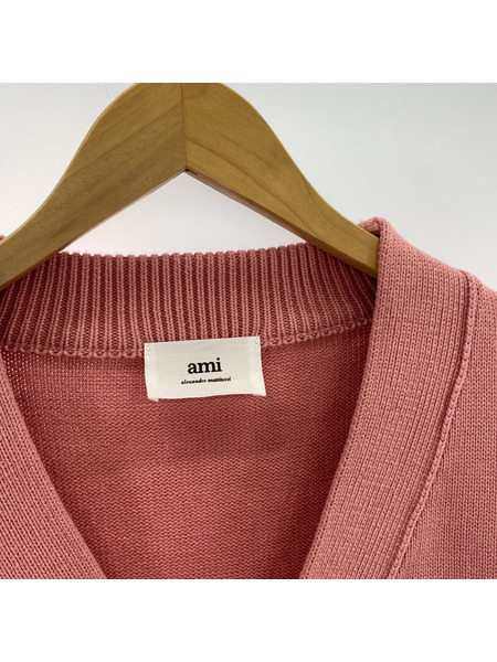ami paris ピンク ニット カーディガン AMI paris カーディガン ニットカーディガン/ピンク/L｜商品番号