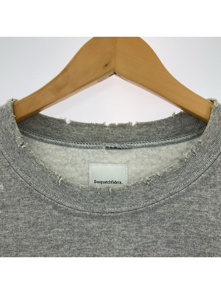 SASQUATCHfabrix. スウェット・トレーナー ダメージペイント L