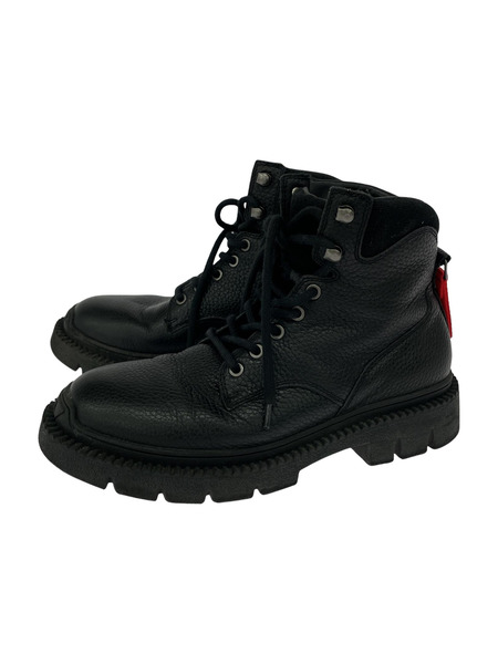 DIESEL ブーツ レザーレースアップブーツ(42)黒