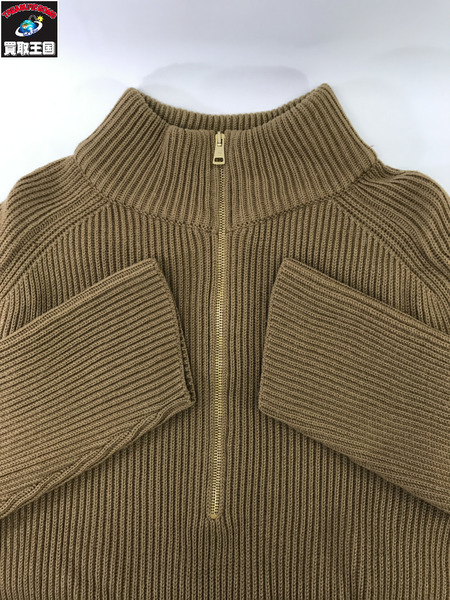 GUCCI ハーフジップ ニットセーター ブラウン L[値下]