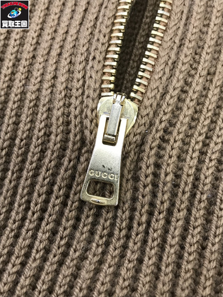GUCCI ハーフジップ ニットセーター ブラウン L[値下]
