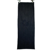 PLEATS PLEASE ロングスカート 光沢プリント 黒 (1)