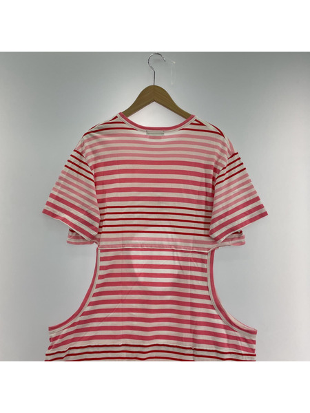 COMME des GARCONS ソノ他 HOMME PLUS ドッキングボーダーワンピース L ピンク[値下]