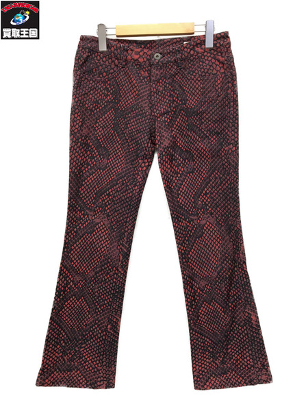 レディースラグ衣料 Miu Miu/ストレートパンツ/パイソン柄/赤