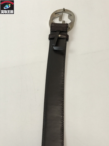 GUCCI グッチ インターロッキングG レザーベルト ブラウン/ブラック