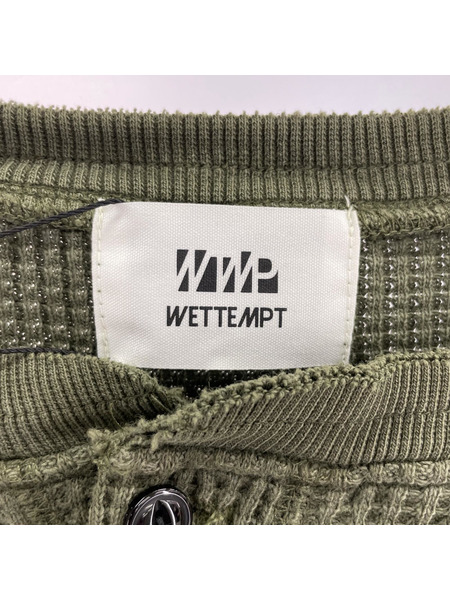 WETTEMPT 長袖Tシャツ・カットソー HENRY NECK PIGMENT WAFFLE  L/S