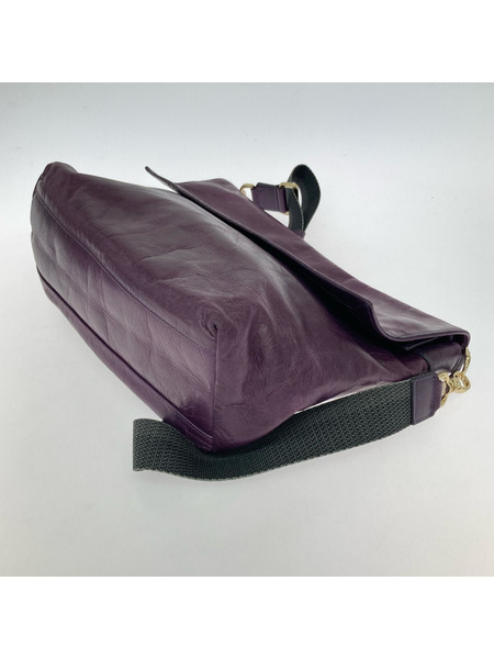 aniary ショルダーバッグ レザーショルダーバッグ パープル