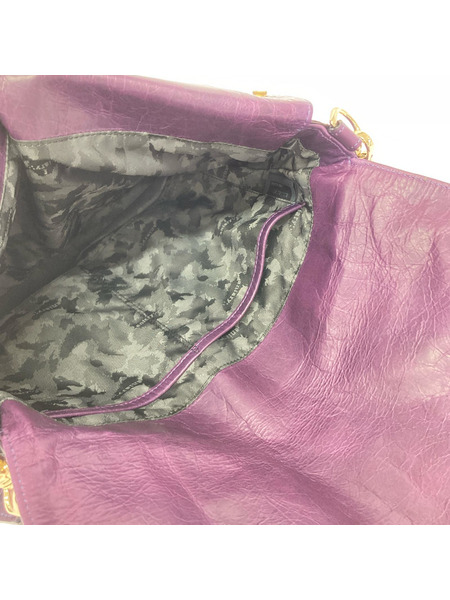 aniary ショルダーバッグ レザーショルダーバッグ パープル