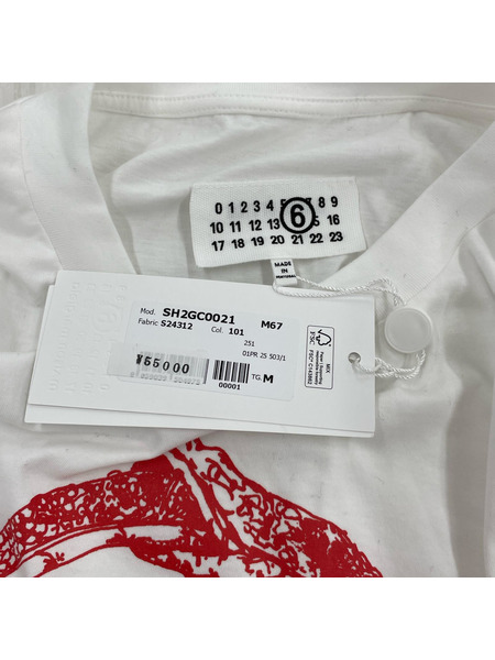 MM6 25ss YEAR OF THE SNAKE プリントロンTee M ホワイト SH2GC0021