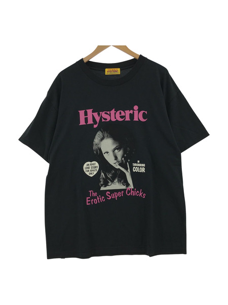 HYSTERIC GLAMOUR 25SS EROTIC CHICKS オーバーサイズTee F 黒