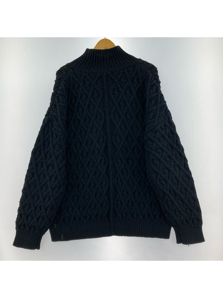 AURALEE ニット・セーター 21AW HARD TWIST MERINO ARAN KNIT 4 ブラック