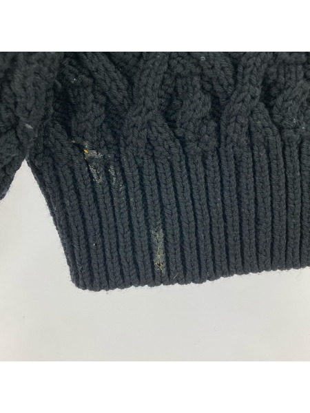 AURALEE ニット・セーター 21AW HARD TWIST MERINO ARAN KNIT 4 ブラック