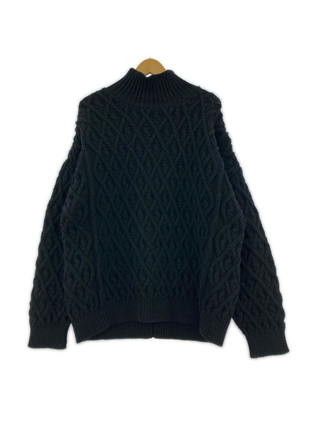 AURALEE ニット・セーター 21AW HARD TWIST MERINO ARAN KNIT 4 ブラック